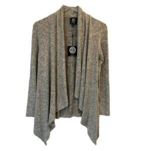 NWT Bobeau | Gray Fleck Open Waterfall Knit Cardigan Size XS
